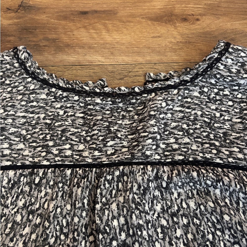 Talbots Black and White Long Sleeve Blouse - Picture 7 of 7